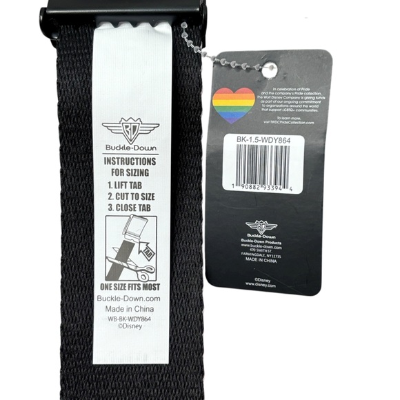 Buckle-Down Disney Pride Collection Rainbow Mickey Adjustable Web Belt NEW - Picture 4 of 5